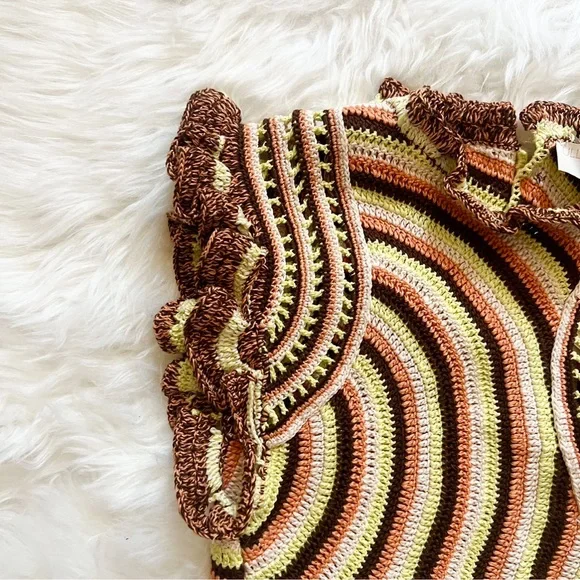 New! ULLA JOHNSON “Aurora” Ruffled Crochet Knit Top - Picture 9 of 14